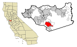 Contra Costa County California Incorporated and Unincorporated areas Danville Highlighted